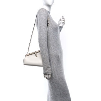 FENDI Shiny Nappa Snakeskin Small Fendi First White Roccia