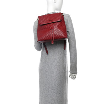 GUCCI Microguccissima Drawstring Backpack Red