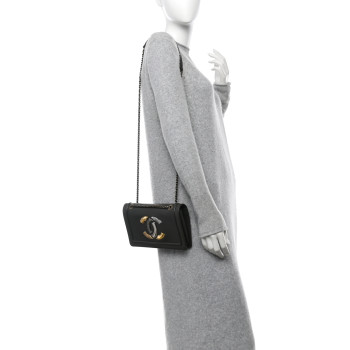CHANEL Lambskin CC Antico Flap Dark Khaki