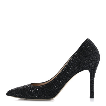 VALENTINO GARAVANI Suede Crystal Embellished  36 Black