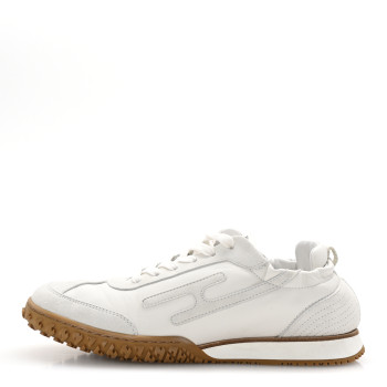 HERMES Nappa Suede Goatskin Jet Sneakers 38 White