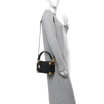 LOUIS VUITTON Grained Calfskin Side Trunk PM Black
