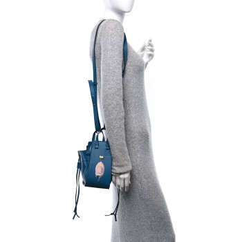 LOEWE X SPIRITED AWAY Calfskin Bo Mouse Mini Hammock Shoulder Bag Lagoon Blue