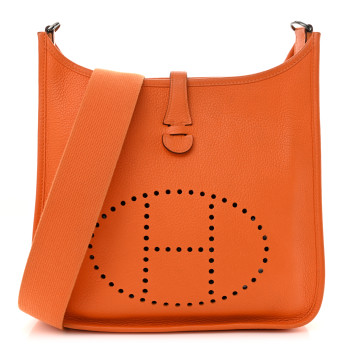 HERMES Taurillon Clemence Evelyne PM Orange