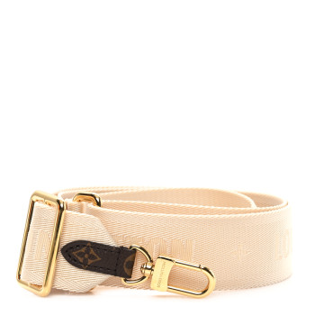 LOUIS VUITTON Jacquard Monogram Adjustable Shoulder Strap New Creme