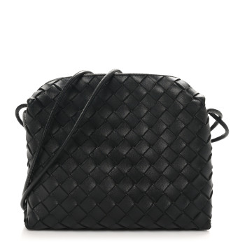 BOTTEGA VENETA Nappa Intrecciato Medium Loop Camera Bag Black
