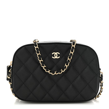 CHANEL Caviar Quilted Vanity With Chain Black