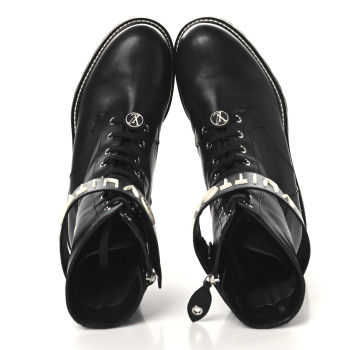 LOUIS VUITTON Calfskin Territory Flat Ranger Boots 40 Black