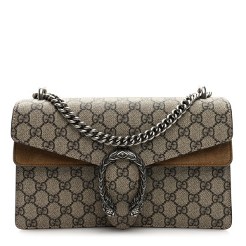 GUCCI GG Supreme Monogram Small Dionysus Shoulder Bag Taupe