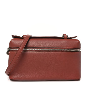 LORO PIANA Grained Calfskin L19 Extra Pocket Pouch Kummel