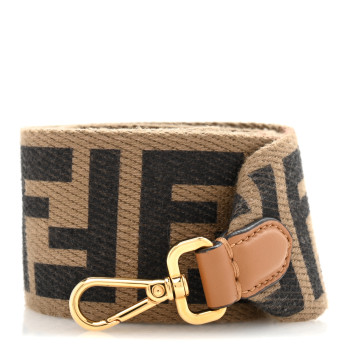 FENDI Canvas Calfskin FF 1974 Strap You Fango Marrone Cuoio