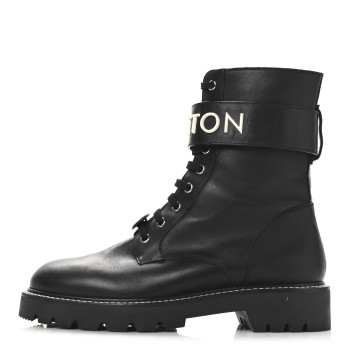 LOUIS VUITTON Calfskin Territory Flat Ranger Boots 40 Black