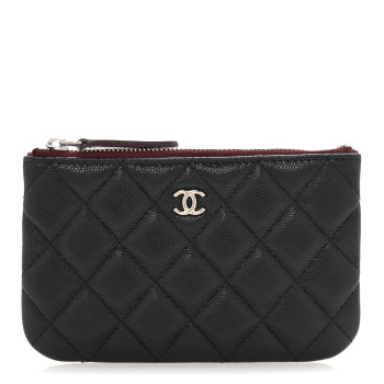 CHANEL Caviar Quilted Small Pouch Black