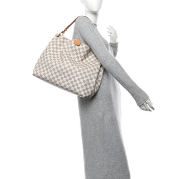 LOUIS VUITTON Damier Azur Graceful MM Rose Ballerine