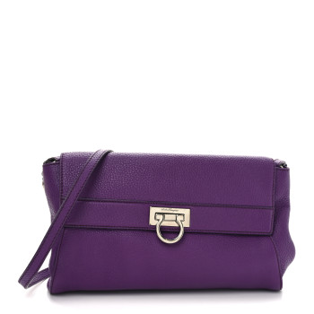 SALVATORE FERRAGAMO Calfskin Abbey Crossbody Purple