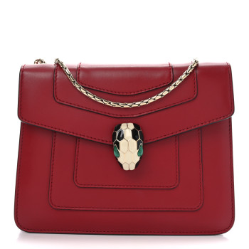 BULGARI Calfskin Small Serpenti Forever Snake Strap Crossbody Bag Red