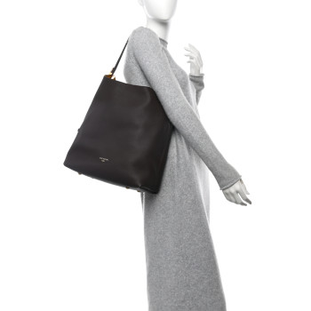 LOUIS VUITTON Grained Calfskin Low Key Hobo MM Ebene