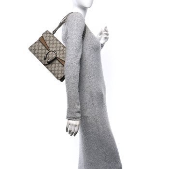 GUCCI GG Supreme Monogram Small Dionysus Shoulder Bag Taupe