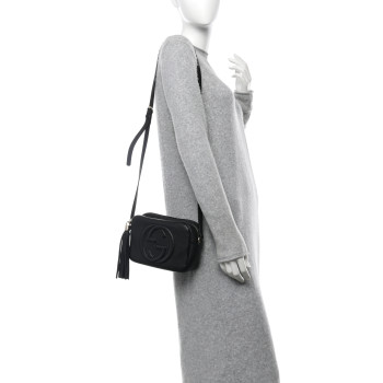 GUCCI Pebbled Calfskin Small Soho Disco Bag Black