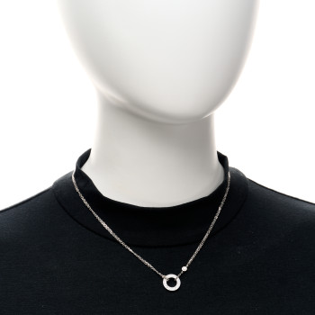 CARTIER 18K White Gold 2 Diamond LOVE Necklace