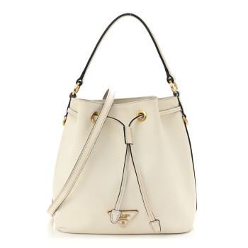 PRADA Saffiano Bucket Bag White