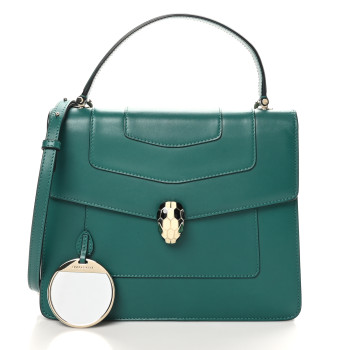BULGARI Calfskin Serpenti Forever Top Handle Emerald Green