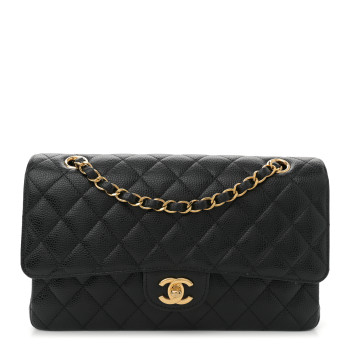 CHANEL Caviar Quilted Medium Double Flap Black