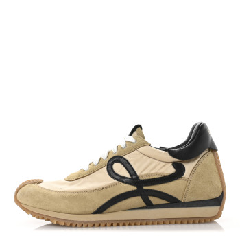 LOEWE Nylon Suede Flow Runner Sneakers 40 Gold Black