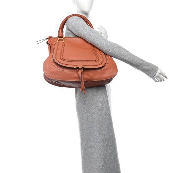 CHLOE Calfskin Large Marcie Satchel Coral
