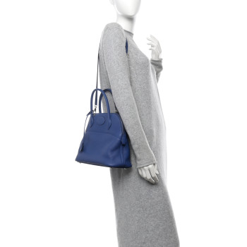 HERMES Taurillon Clemence Bolide 31 Bleu Brighton