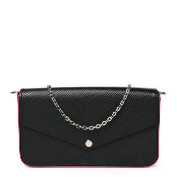 LOUIS VUITTON Epi Pochette Felicie Black Hot Pink