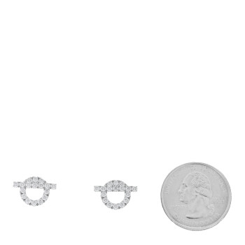 HERMES 18K White Gold Diamond Finesse Earrings