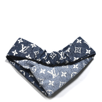 LOUIS VUITTON Monogram Jacquard Denim Bandeau Headband Blue