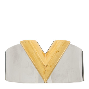 LOUIS VUITTON Metal Essential V Cuff Silver