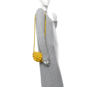 LOEWE Grained Calfskin Mini Gate Crossbody Bag Yellow