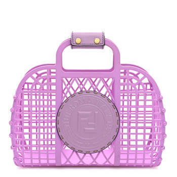 FENDI Recycled Plastic Vitello Liberty Matte Small Fendi Basket Violetta