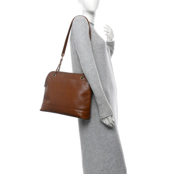 CHANEL Caviar CC Shoulder Bag Brown