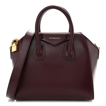 GIVENCHY Shiny Lord Calfskin Mini Antigona  Oxblood Red