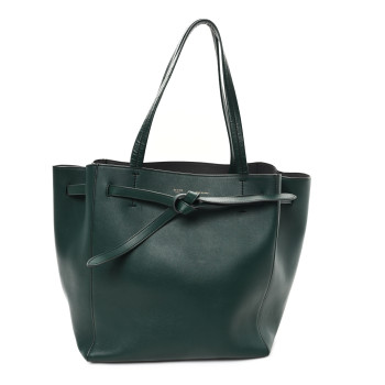 CELINE Smooth Calfskin Small Belt Cabas Phantom Dark Green