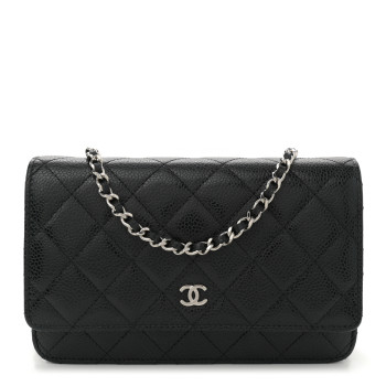 CHANEL Caviar Quilted Wallet on Chain WOC Black