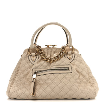 MARC JACOBS Calfskin Quilted Stam Beige