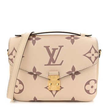 LOUIS VUITTON Empreinte Monogram Giant Pochette Metis Creme Bois de Rose