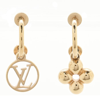 LOUIS VUITTON Brass Blooming Earrings Gold