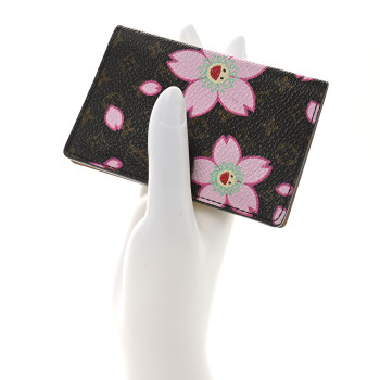 LOUIS VUITTON Monogram Cherry Blossom Carnet de Bal Mini Agenda Cover Brown