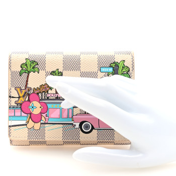 LOUIS VUITTON Damier Azur 2021 Christmas Animation Hollywood Victorine Wallet Fuchsia