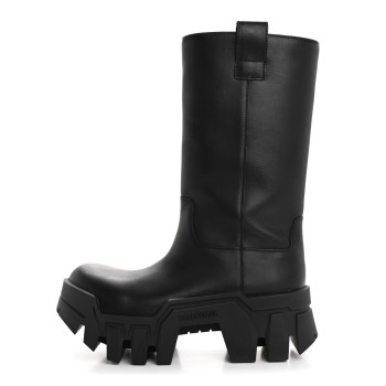 BALENCIAGA Vegetal Calfskin Bulldozer Boots 40 Black