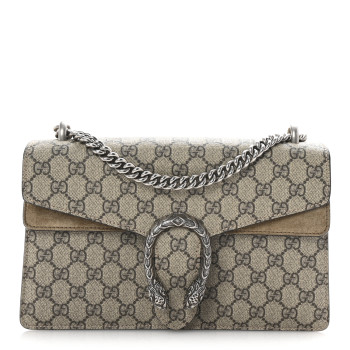 GUCCI GG Supreme Monogram Small Dionysus Shoulder Bag Taupe