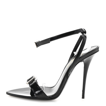 SAINT LAURENT Vernice Crystal Gippy 110 Sandals 35 Black