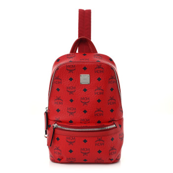 MCM Visetos Klassik Small Sling Bag Ruby Red