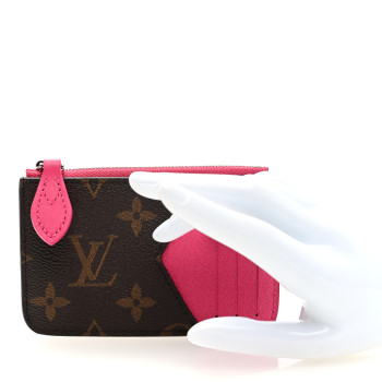 LOUIS VUITTON Monogram Zipped Romy Card Holder Pondichery Pink